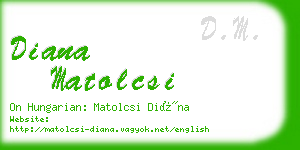 diana matolcsi business card